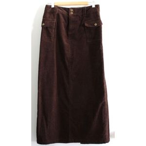 Liz Claiborne Brown Corduroy Maxi Skirt